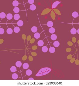 Seamless   pattern  with floral  motif , ellipses, branches, flowers, leaves. Hand drawn.