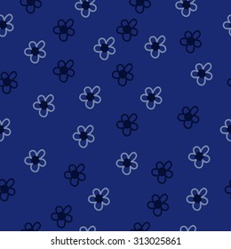 Seamless   pattern of floral motif, ellipses,flowers, doodles. Hand drawn.