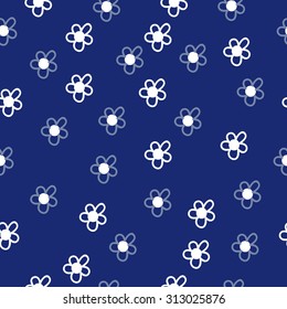 Seamless   pattern of floral motif, ellipses,flowers, doodles. Hand drawn.