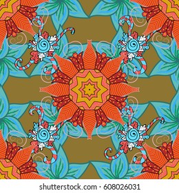 Seamless pattern with floral motif. Seamless floral pattern with flowers, watercolor. Vector flower illustration.