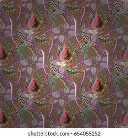 Seamless pattern with floral motif. Seamless floral pattern with flowers, watercolor. Vector flower illustration.