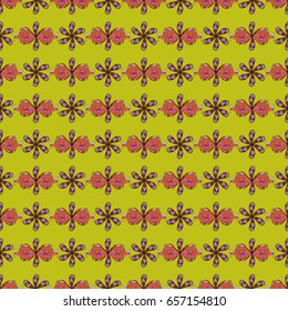 Seamless pattern with floral motif. Seamless floral pattern with flowers, watercolor. Vector flower illustration.