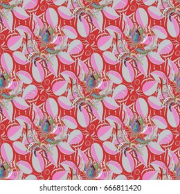 Seamless pattern with floral motif. Seamless floral pattern with flowers, watercolor. Vector flower illustration.