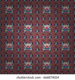 Seamless pattern with floral motif. Seamless floral pattern with flowers, watercolor. Vector