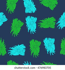 Seamless  pattern with  floral motif. Hand drawn.