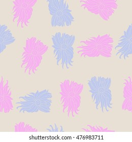 Seamless  pattern with  floral motif. Hand drawn.