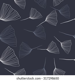 Seamless   pattern of floral motif, leaves, stripes, doodles. Hand drawn, autumn theme.