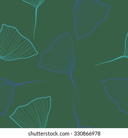 Seamless   pattern of floral motif, leaves, stripes, doodles. Hand drawn, autumn theme.