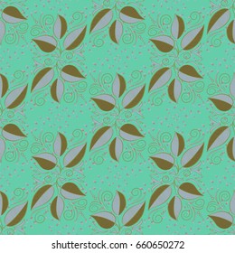 Seamless pattern with floral motif. Seamless floral pattern with leaves, watercolor. Vector leaf illustration.