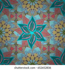 Seamless pattern with floral motif. Seamless floral pattern with pink flowers, watercolor. Vector flower illustration.