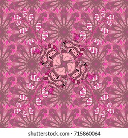 Seamless pattern with floral motif. Seamless floral pattern with pink, magenta and neutral flowers
