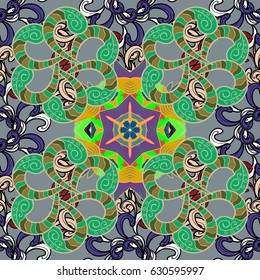 Seamless pattern with floral motif. Vector flower illustration.