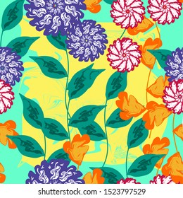 Seamless Pattern With Floral Motifs able to print for cloths, tablecloths, blanket, shirts, dresses, posters, papers.