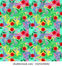 Seamless Pattern With Floral Motifs able to print for cloths, tablecloths, blanket, shirts, dresses, posters, papers.