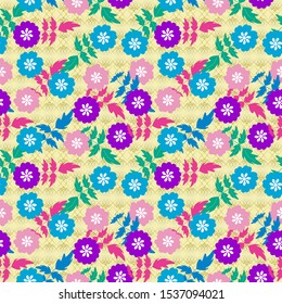 Seamless Pattern With Floral Motifs able to print for cloths, tablecloths, blanket, shirts, dresses, posters, papers, wall stickers. 