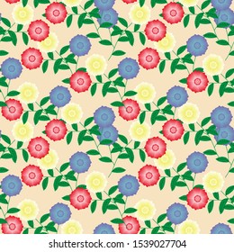 Seamless Pattern With Floral Motifs able to print for cloths, tablecloths, blanket, shirts, dresses, posters, papers, wall stickers. 