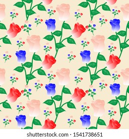 Seamless Pattern With Floral Motifs able to print for cloths, tablecloths, blanket, shirts, dresses, posters, papers.