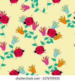 Seamless Pattern With Floral Motifs able to print for cloths, tablecloths, blanket, shirts, dresses, posters, papers.