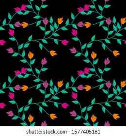 Seamless Pattern With Floral Motifs able to print for cloths, tablecloths, blanket, shirts, dresses, posters, papers.