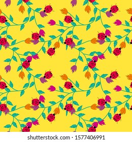 Seamless Pattern With Floral Motifs able to print for cloths, tablecloths, blanket, shirts, dresses, posters, papers.
