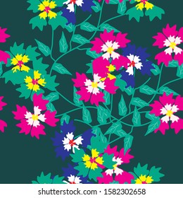 Seamless Pattern With Floral Motifs able to print for cloths, tablecloths, blanket, shirts, dresses, posters, papers.