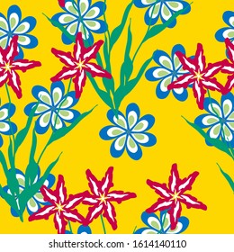 Seamless Pattern With Floral Motifs able to print for cloths, tablecloths, blanket, shirts, dresses, posters, papers.