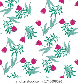 Patrón sin foco con motivos florales que se pueden imprimir para paños, manteles, mantas, camisas, vestidos, carteles, papeles.