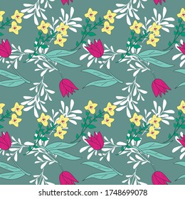 Seamless Pattern With Floral Motifs able to print for cloths, tablecloths, blanket, shirts, dresses, posters, papers.
