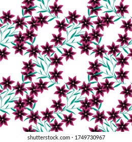 Patrón sin foco con motivos florales que se pueden imprimir para paños, manteles, mantas, camisas, vestidos, carteles, papeles.