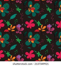 Seamless Pattern With Floral Motifs able to print for cloths, tablecloths, blanket, shirts, dresses, posters, papers.