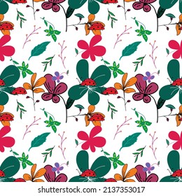 Seamless Pattern With Floral Motifs able to print for cloths, tablecloths, blanket, shirts, dresses, posters, papers.