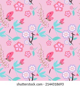 Seamless Pattern With Floral Motifs able to print for cloths, tablecloths, blanket, shirts, dresses, posters, papers.