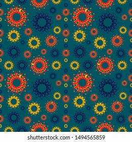 Seamless Pattern with Floral Motifs. Floral Background. Batik Design