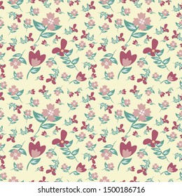 Seamless Pattern With Floral Motifs. Floral Background. Batik Design