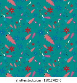 Seamless Pattern With Floral Motifs. Floral Background. Batik Design
