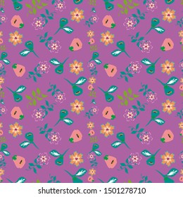 Seamless Pattern With Floral Motifs. Floral Background. Batik Design