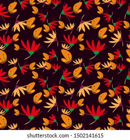Seamless Pattern With Floral Motifs. Floral Background. Batik Design
