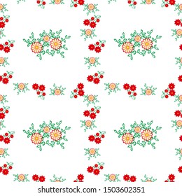 Seamless Pattern With Floral Motifs. Floral Background. Batik Design