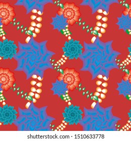 Seamless Pattern With Floral Motifs. Floral Background