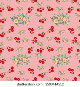 Seamless Pattern With Floral Motifs. Batik Design. Floral Background