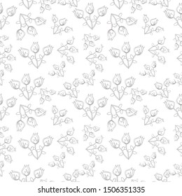 Seamless Pattern With Floral Motifs. Batik Design. Floral Background