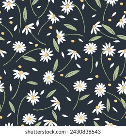 seamless pattern of floral motifs in vector