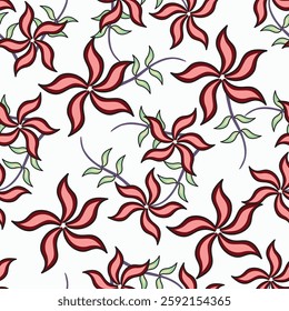 Seamless pattern with floral motifs. Vector illustration.