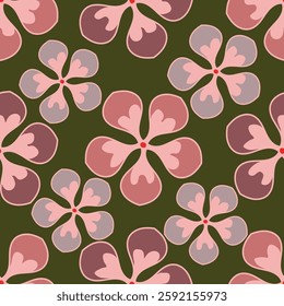 Seamless pattern with floral motifs. Vector illustration.