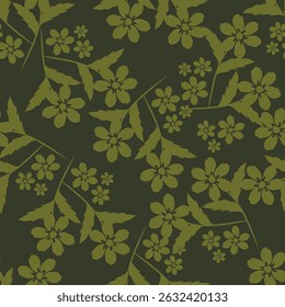 Seamless pattern with floral motifs. Vector illustration.	