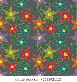 Patrón sin fisuras con motivos florales. Ilustración vectorial.	