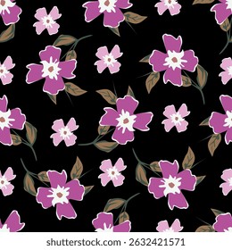 Seamless pattern with floral motifs. Vector illustration.	