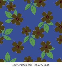 Seamless pattern with floral motifs. Vector illustration