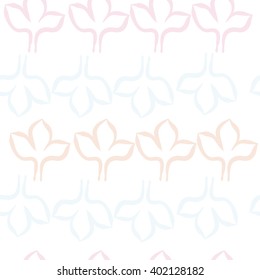 Seamless pattern of floral motifs,stylized gothic lily. Hand drawn.