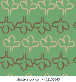 Seamless pattern of floral motifs,stylized gothic lily. Hand drawn.
